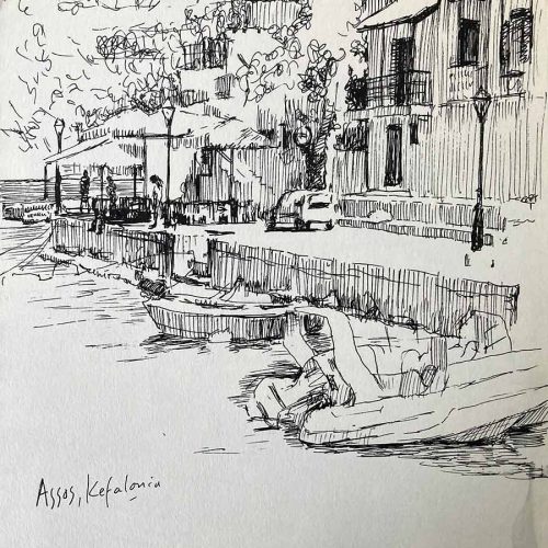 Paul Joseph-Crank - Sketchbook - Assos, Kefalonia
